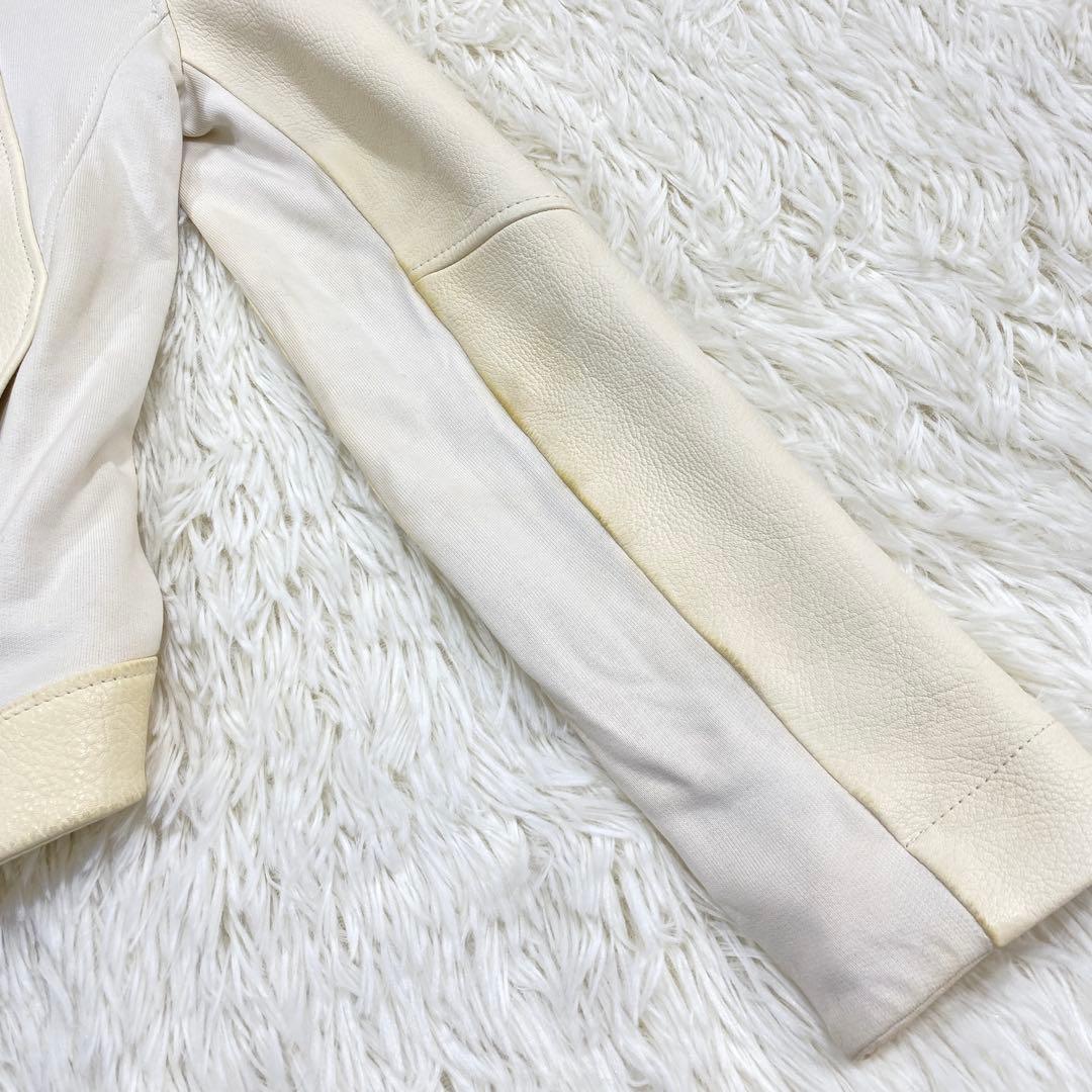 『HELMUT LANG』 (P) 切り替え スウェット レザー パーカー