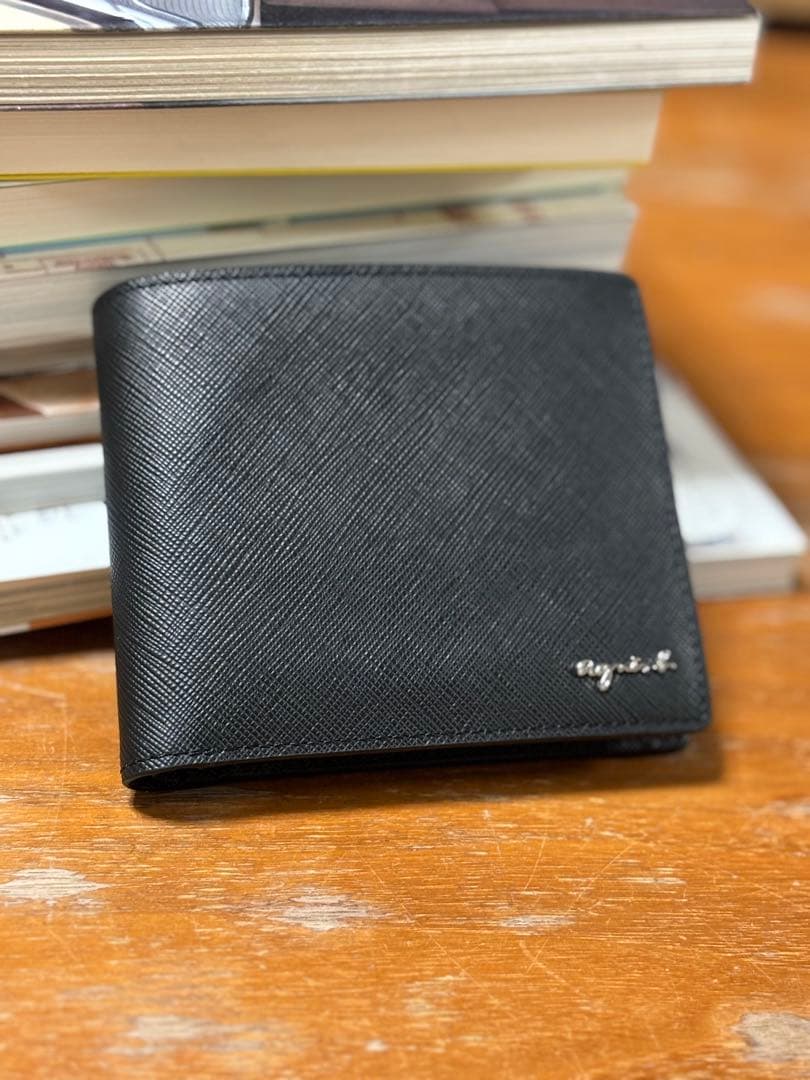 アニエスb ブラック 二つ折り財布 美品