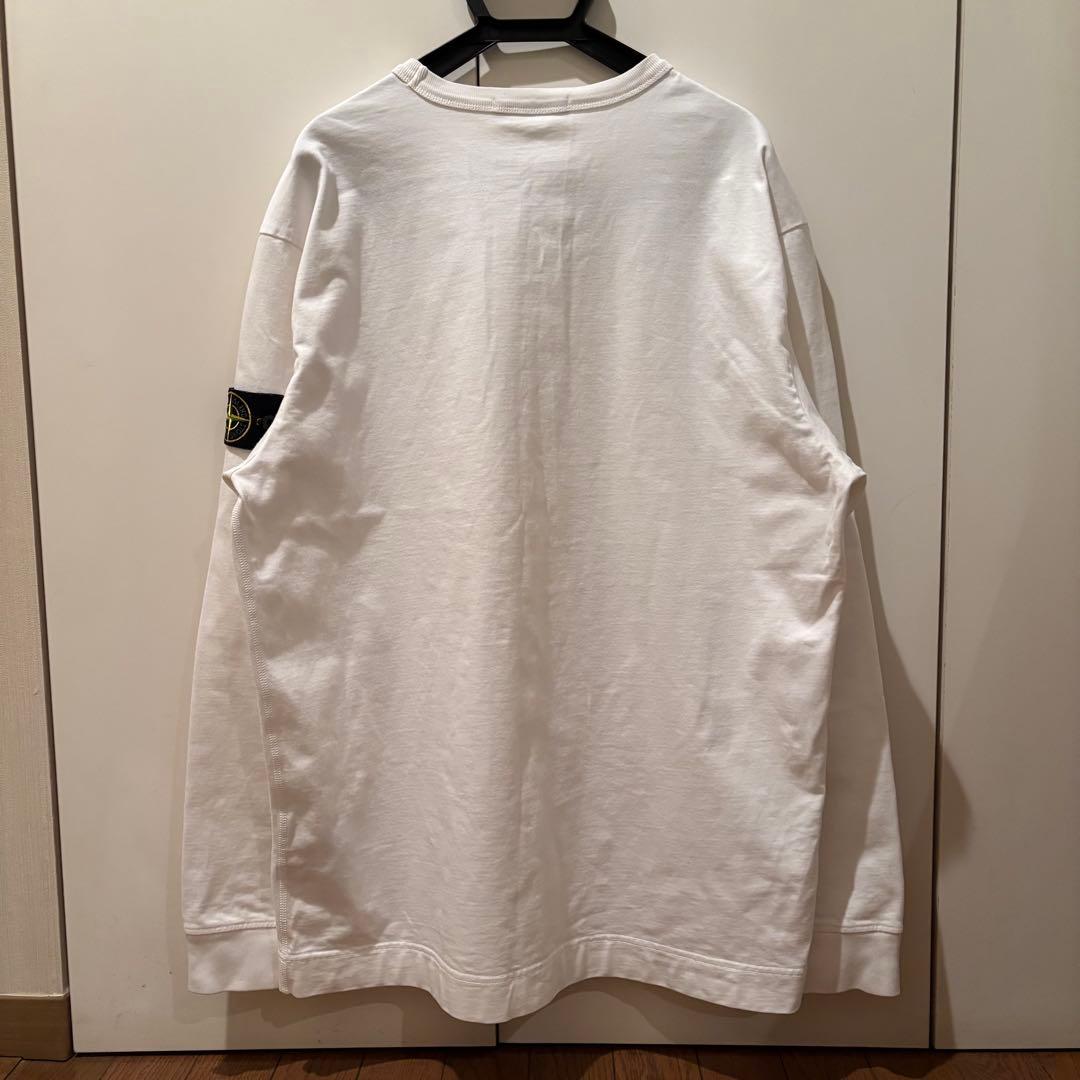 【定番】STONE  ストーンアイランド ロンT ホワイト XL
