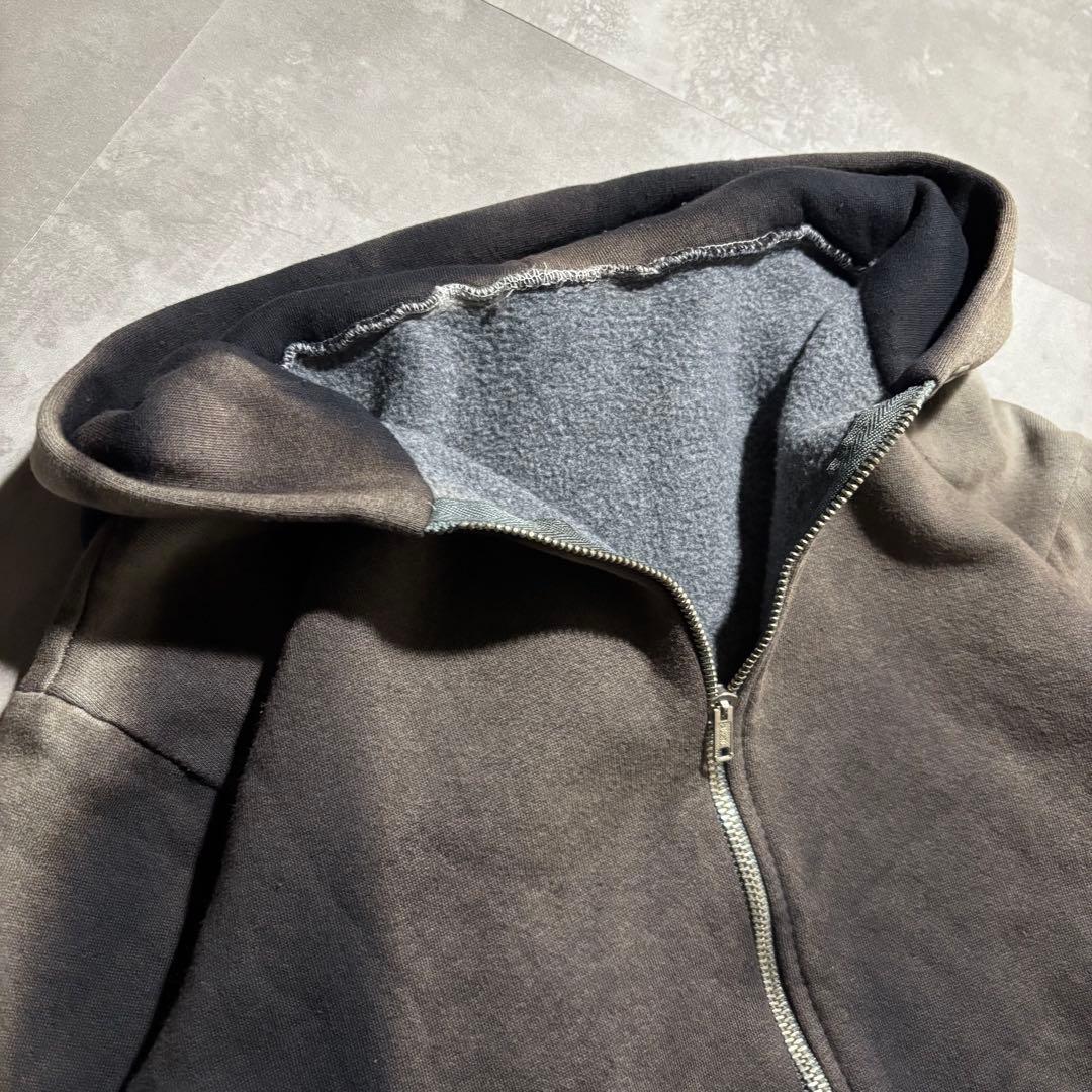 70s - unknown パーカー　フルジップ　サンフェード　黒　ブラック