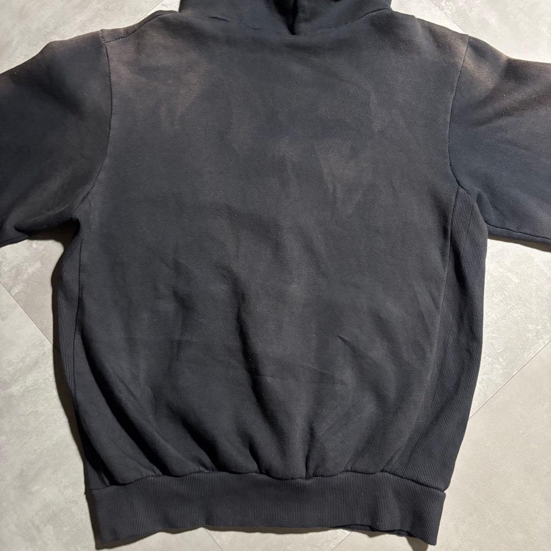 70s - unknown パーカー　フルジップ　サンフェード　黒　ブラック