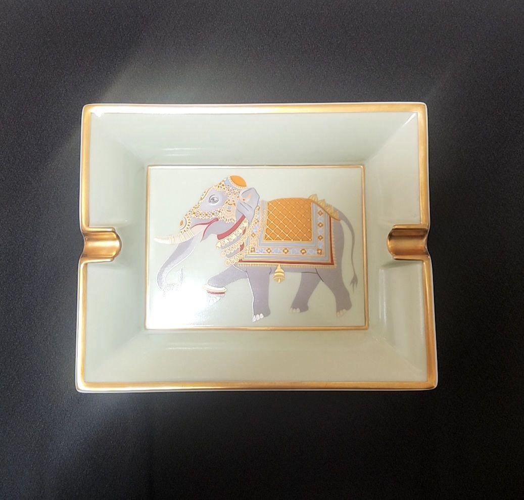 HERMES エルメス エレファント柄 陶器 灰皿 アッシュトレイ