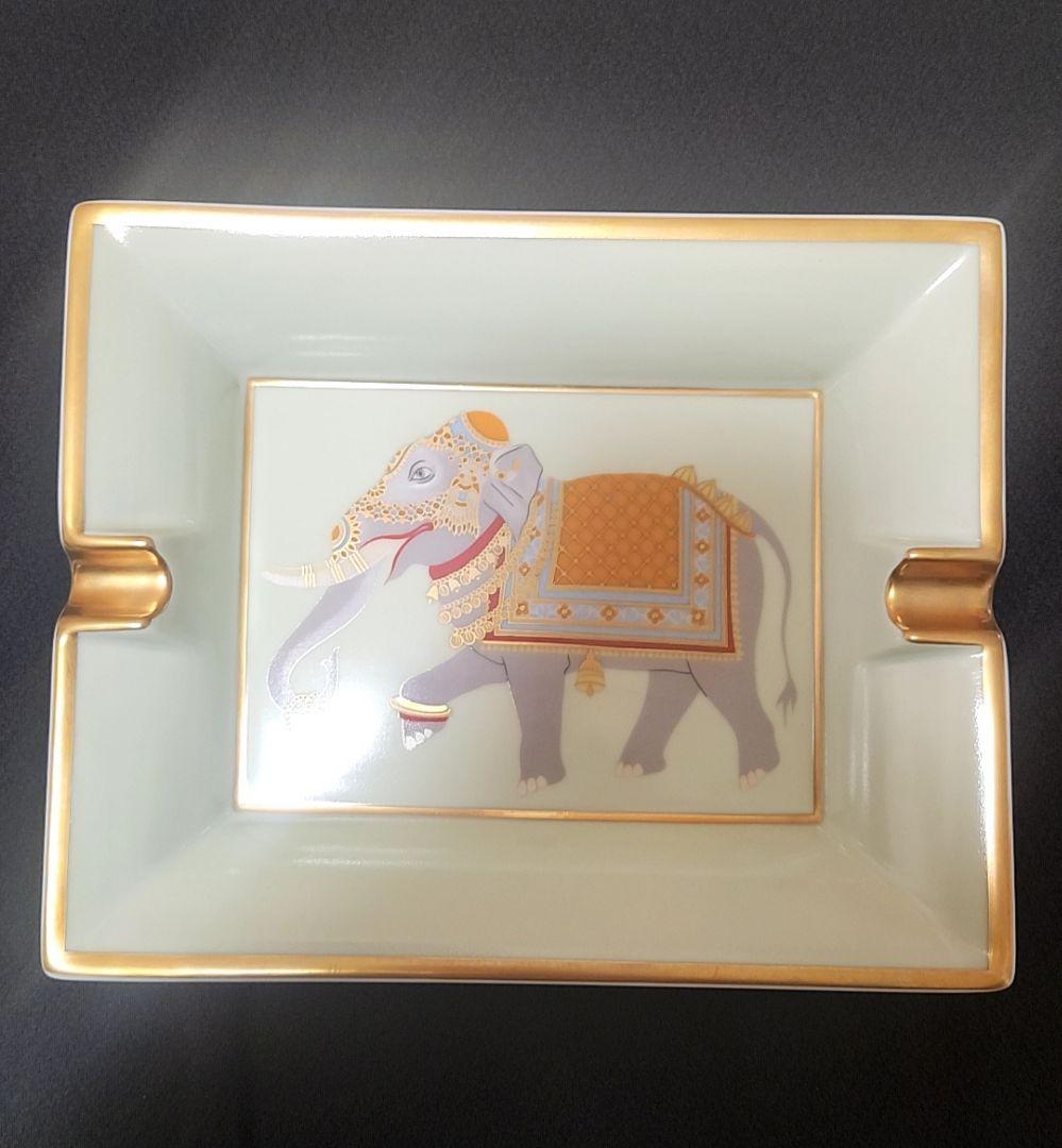 HERMES エルメス エレファント柄 陶器 灰皿 アッシュトレイ
