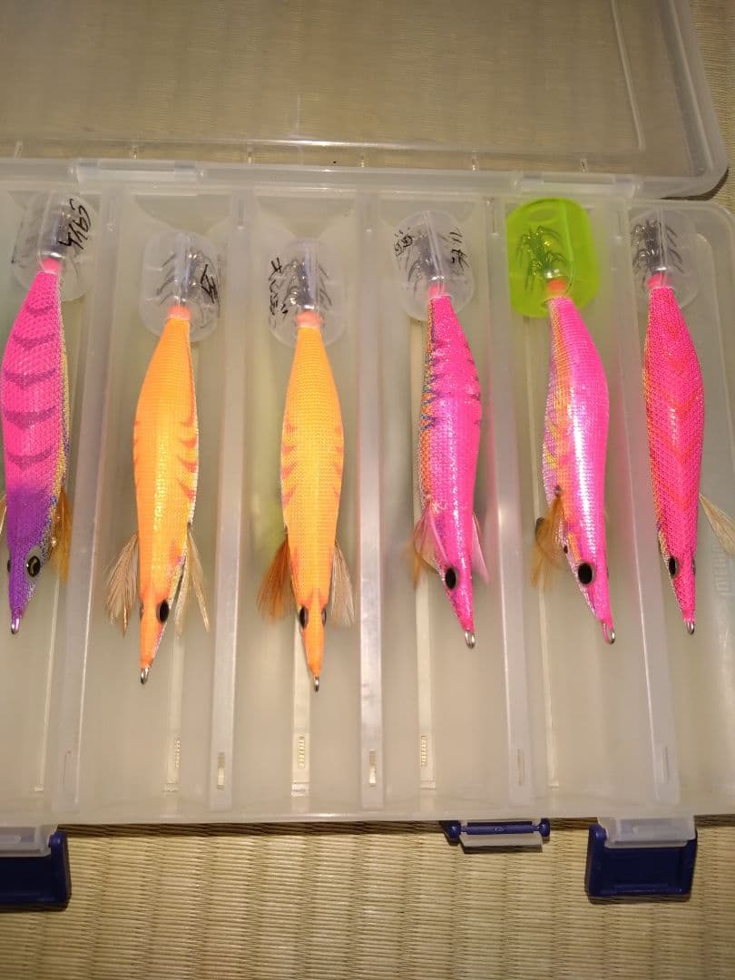 y’s　餌木51本と明邦バケットマウスBM-5000セット、ルアーボックス