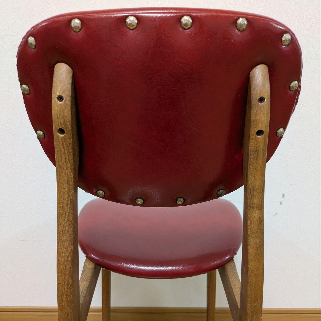 ダイニングチェア Pin Chair 鋲打ちレッドPin-RDレトロ北欧