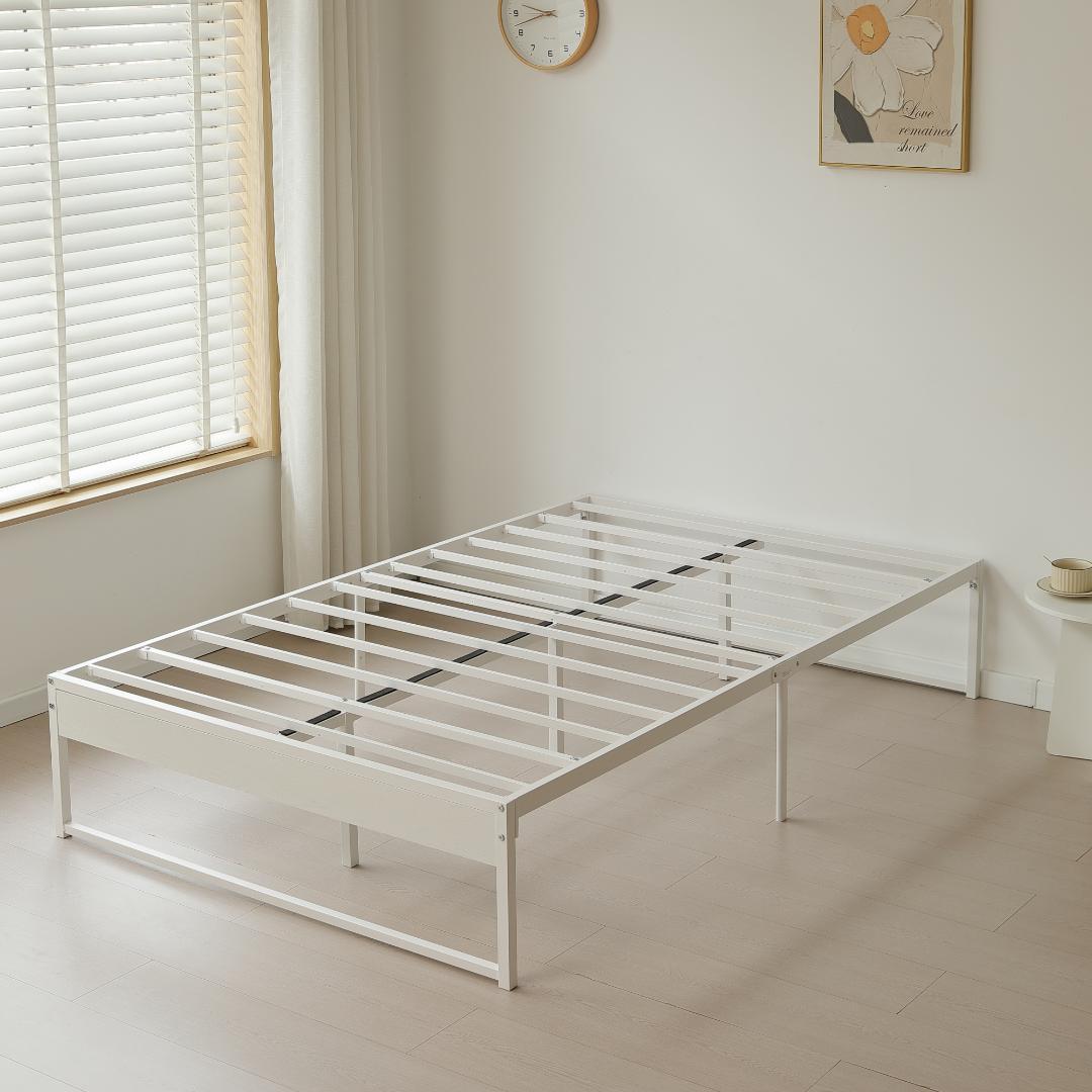 【ダブル D】ベッドフレーム パイプベッド ダブル D ベッド White
