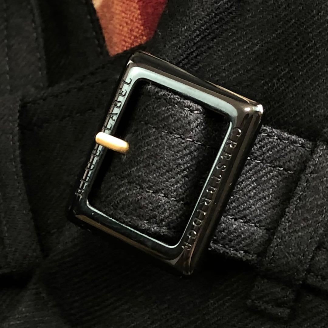 極美品 希少 ブルーレーベルクレストブリッジ トレンチコート チェック フリンジ