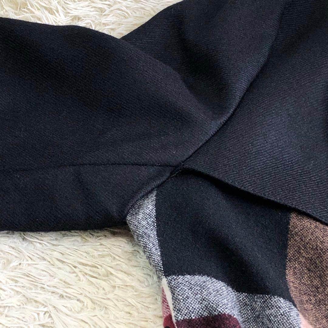 極美品 希少 ブルーレーベルクレストブリッジ トレンチコート チェック フリンジ