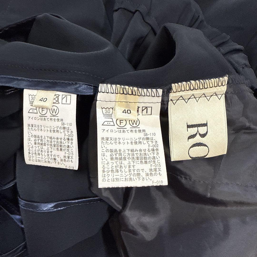 【極美品】ROPE ロペ スーツ ノーカラー ネイビー 金ボタン 40