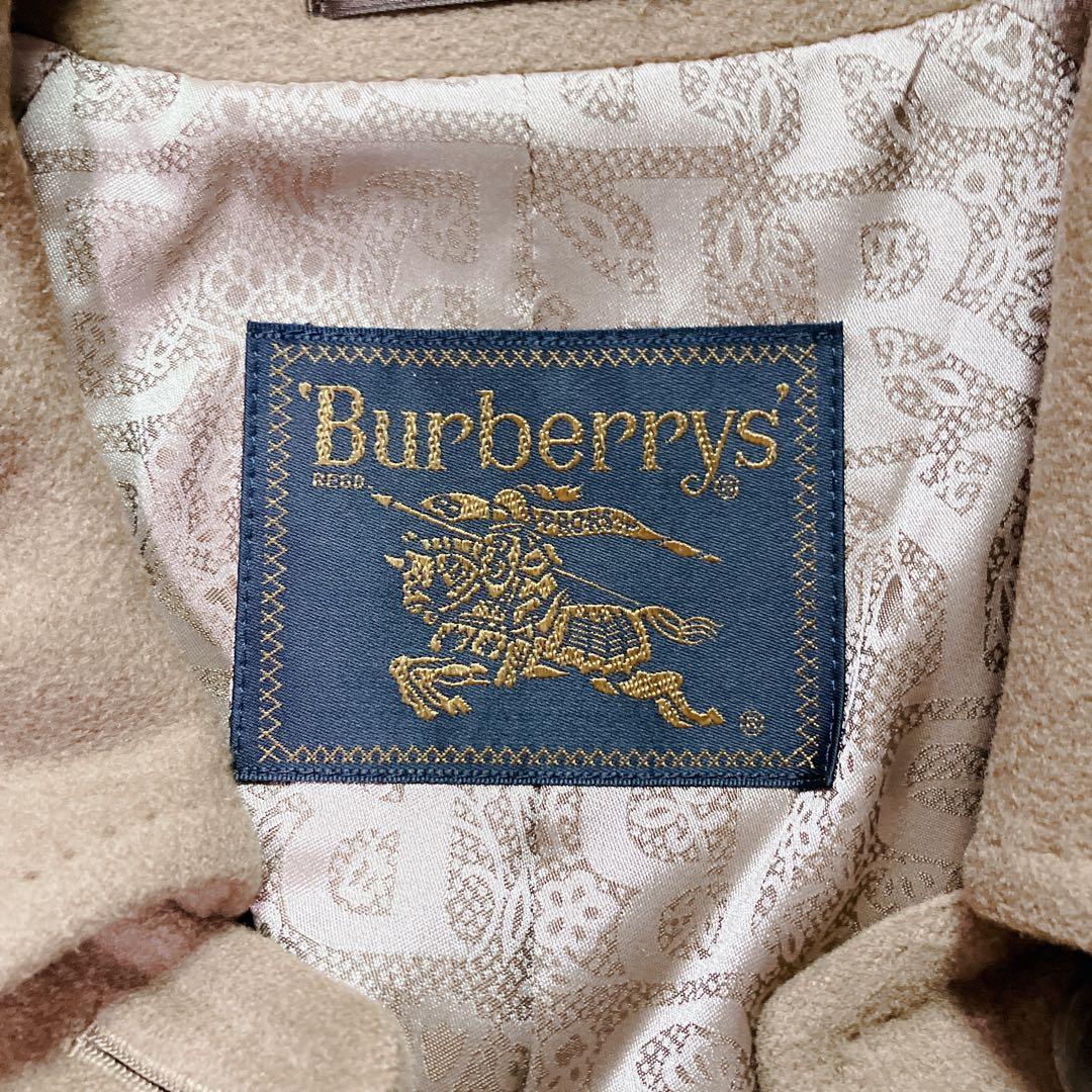 【美品】Burberrys カシミヤ100%　ロングコート 裏地ロゴ柄　キャメル