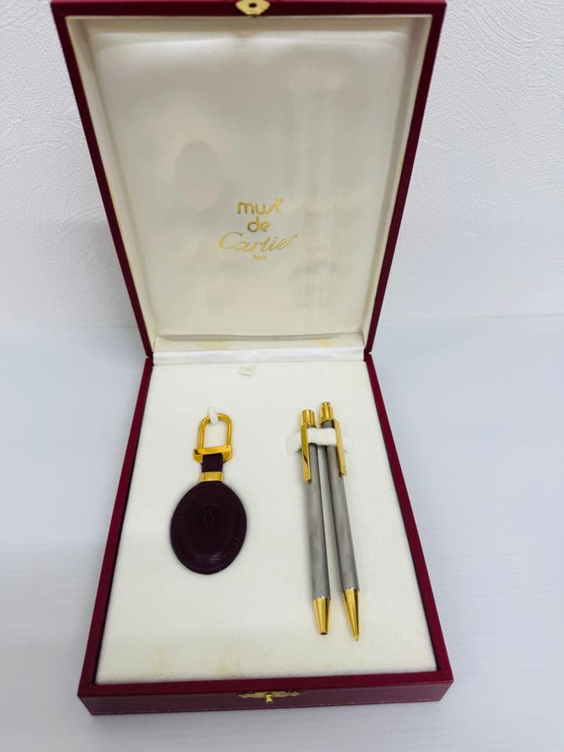 【希少·美品】must de Cartier ペンセット＆キーホルダー 箱付