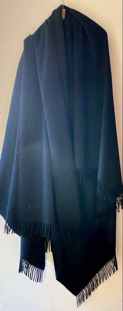 【極美品】HERMES エルメス 大判ストール カシミヤ100％ ブラック