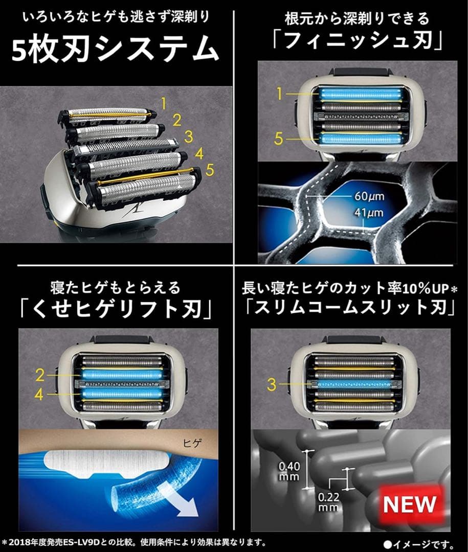 パナソニック ラムダッシュ メンズシェーバー 5枚刃 ES-CLV9EX-S