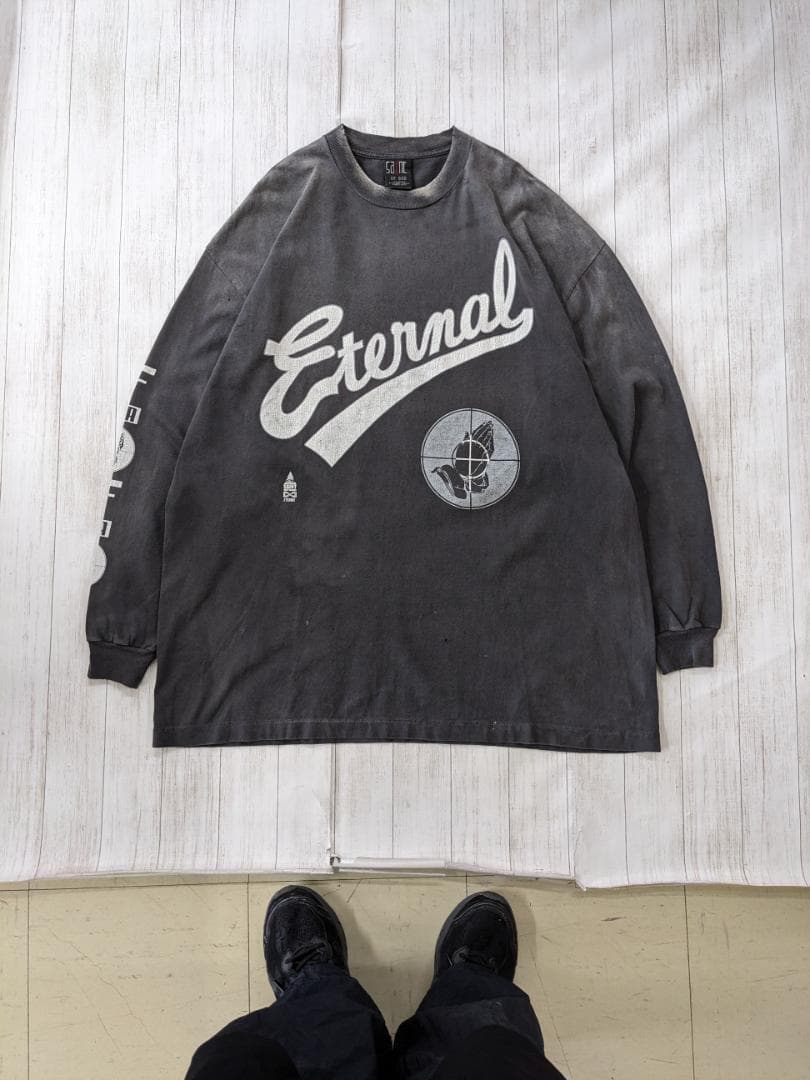 セントマイケル×FOG/ロゴプリントロンT/フェード・グランジ/ビッグシルエット