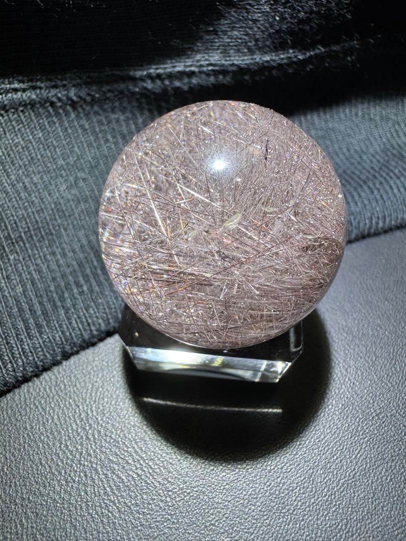 ルチルクォーツ スフィア　丸玉　置物