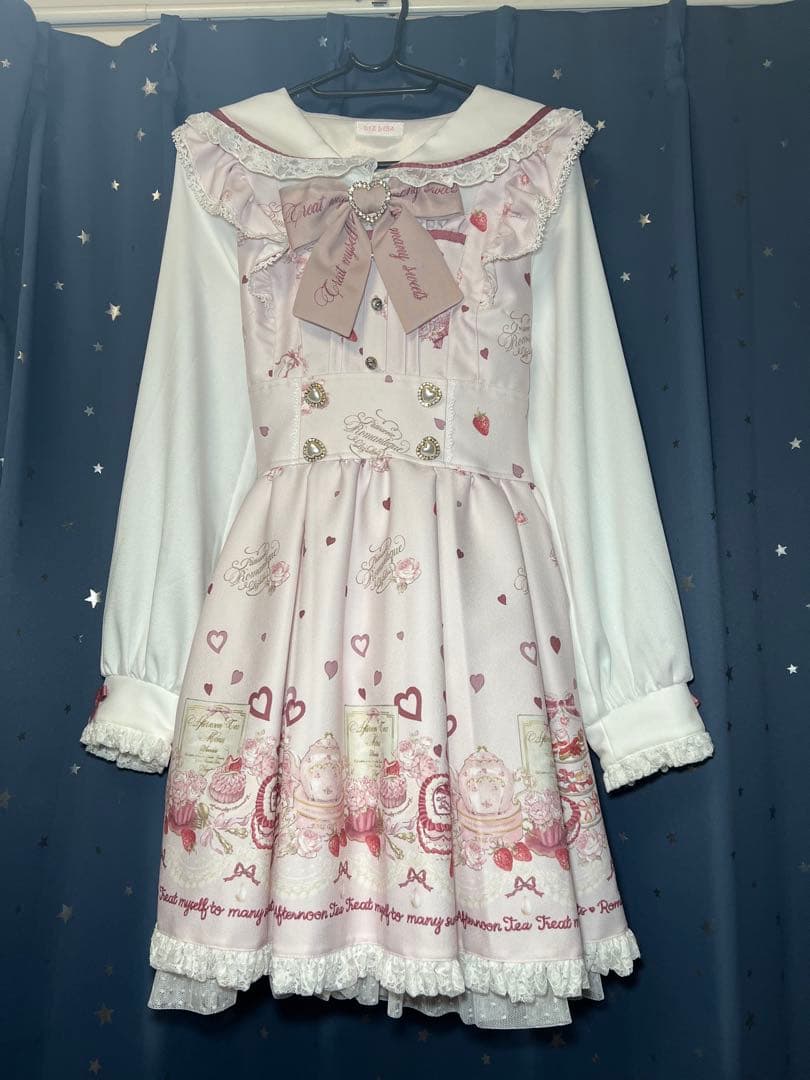 LIZ LISA アフタヌーンティー柄ワンピース　ピンク