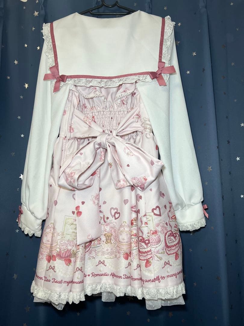 LIZ LISA アフタヌーンティー柄ワンピース　ピンク