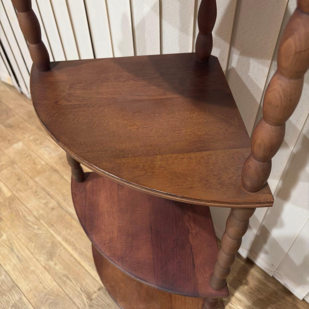 ナジコ Najico コーナーシェルフ 4段 木製 天然木 アンティーク ラック