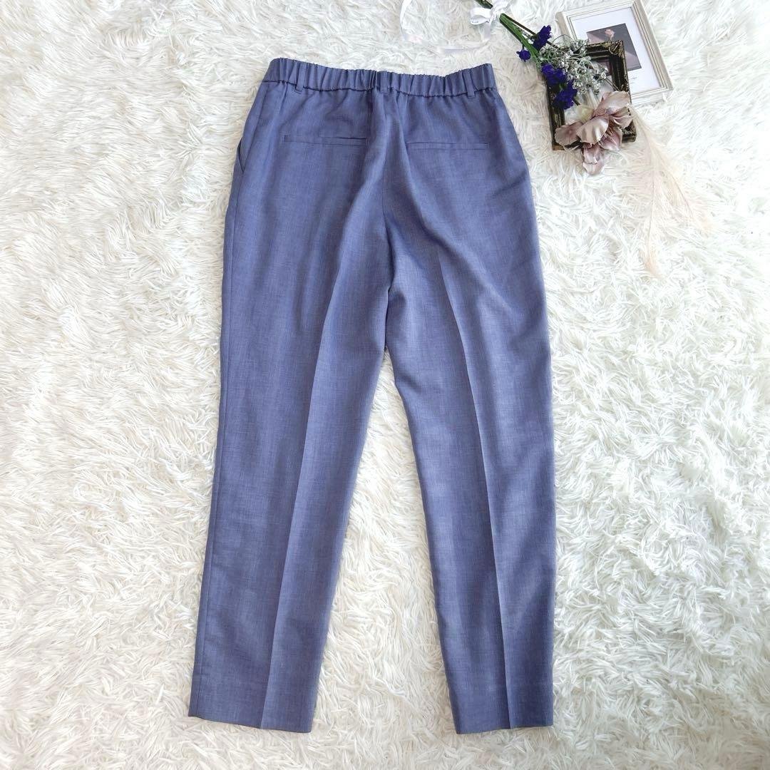 美品✨洗える☆インディヴィ　ノーカラー＆パンツセットアップ　38 M リネン