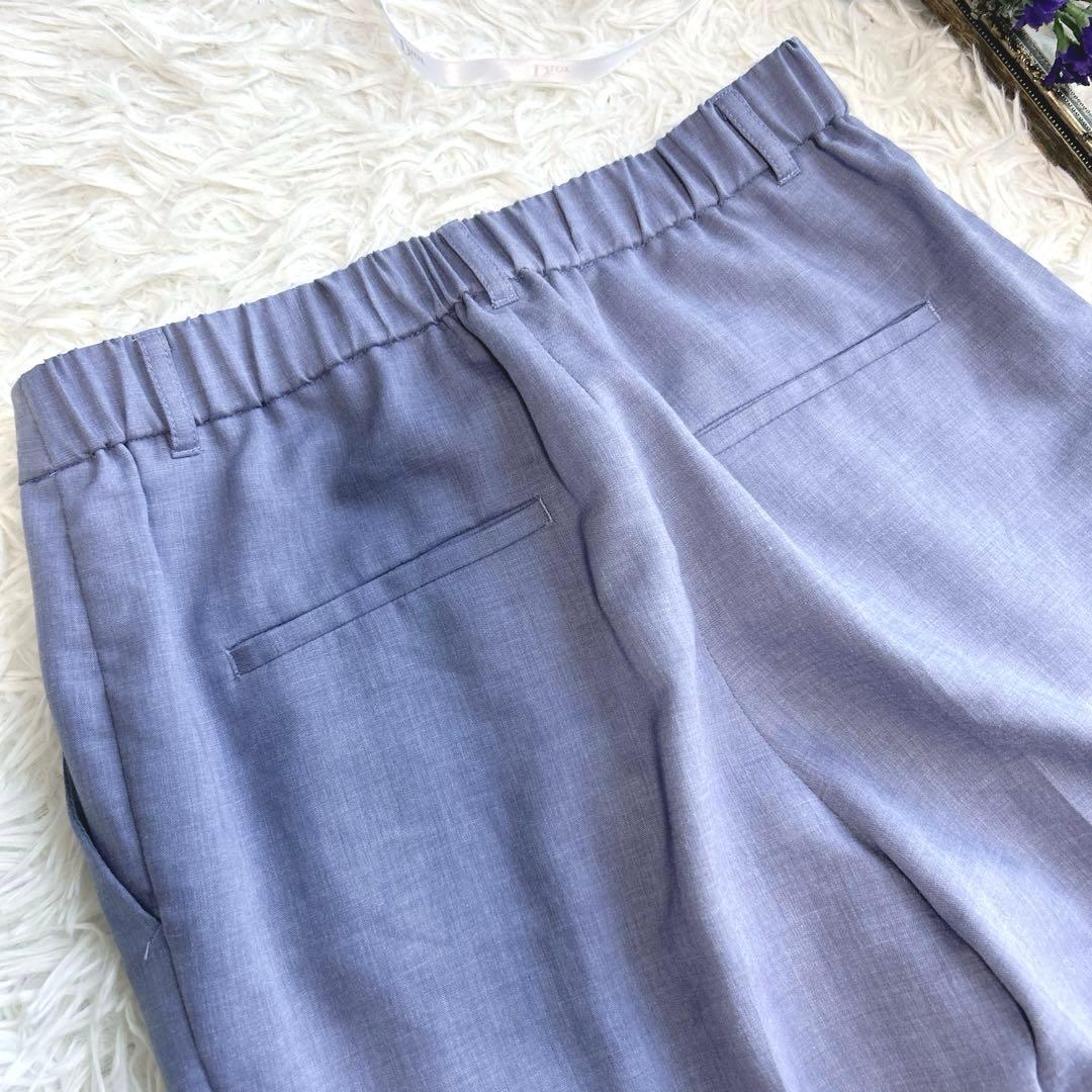 美品✨洗える☆インディヴィ　ノーカラー＆パンツセットアップ　38 M リネン