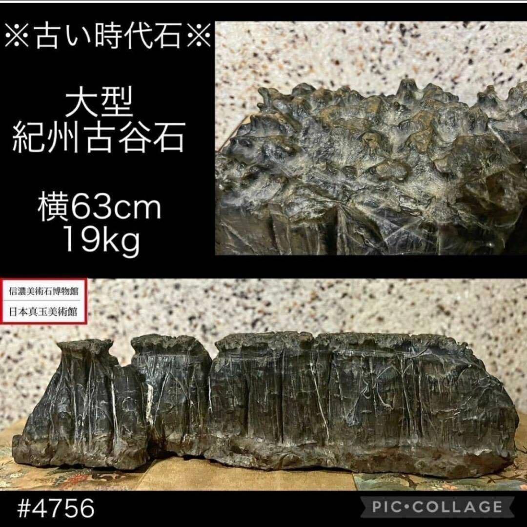 4756 水石 盆栽 大型 紀州古谷石 横63(cm)19.35kg