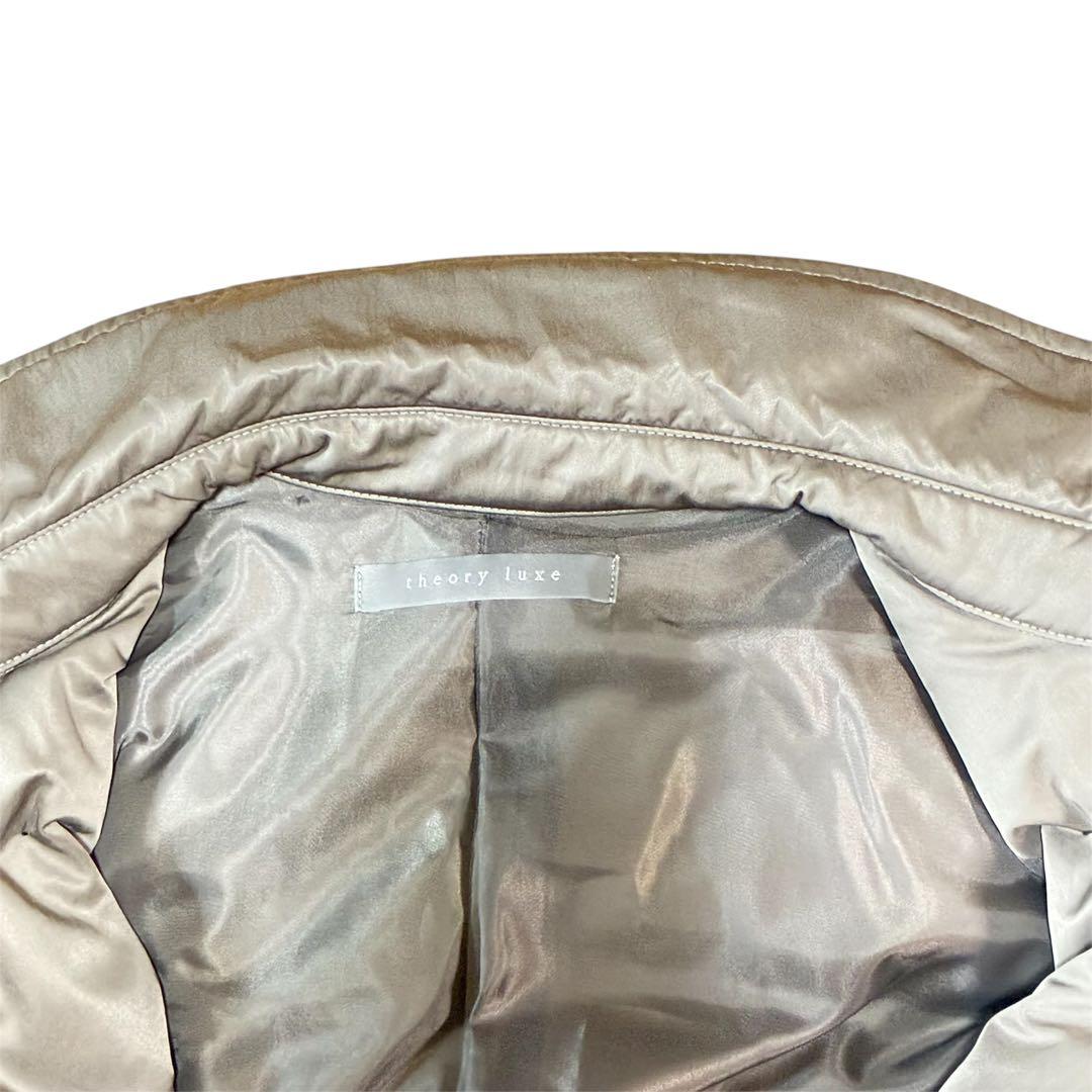 セオリーリュクス ダブルブレスト ダウンロングコート 40 グレージュ