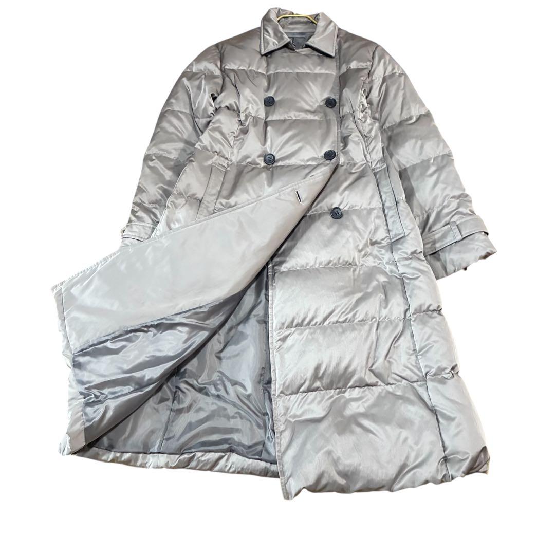 セオリーリュクス ダブルブレスト ダウンロングコート 40 グレージュ