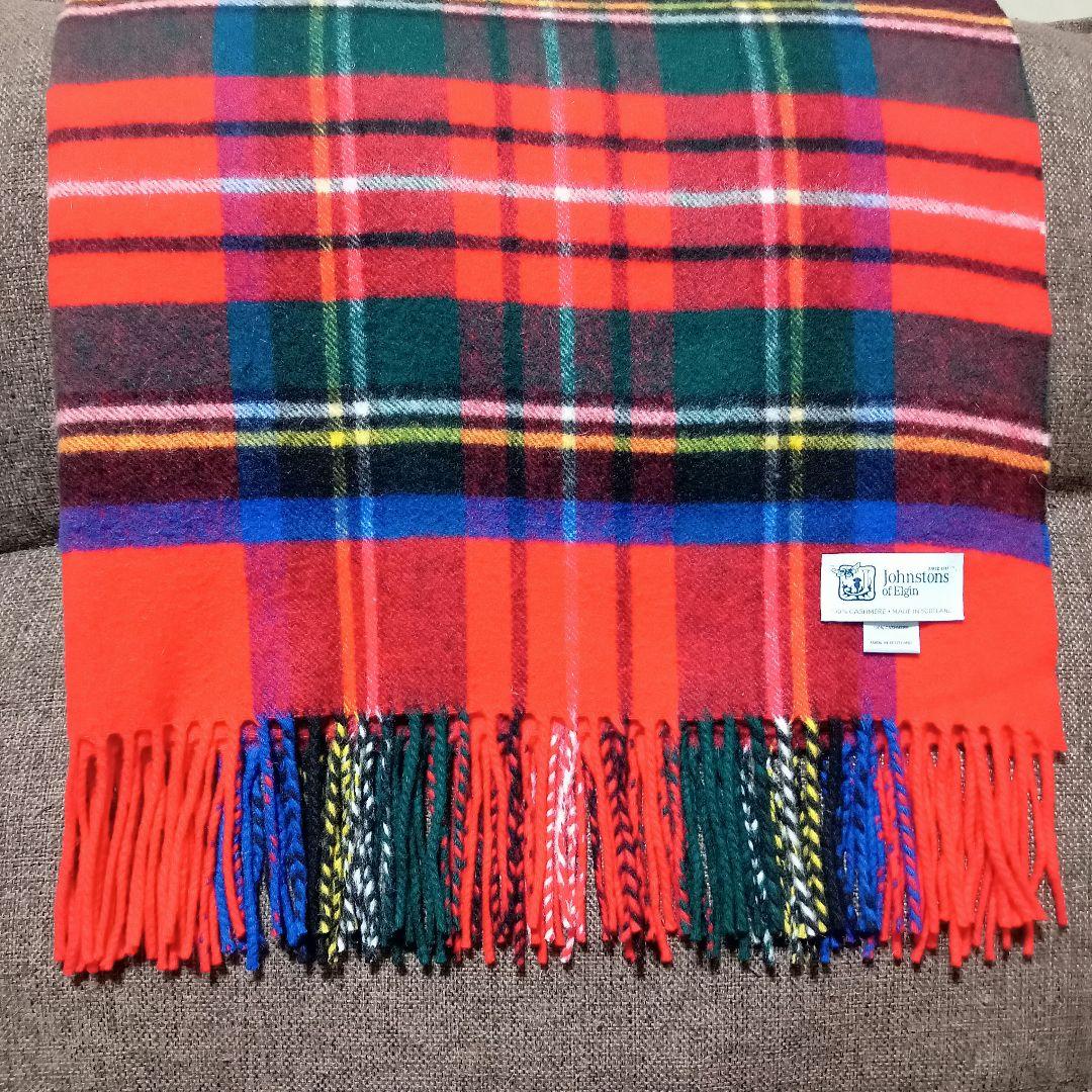 美品　ジョンストンズ　大判カシミヤストール　ロイヤルスチュアート