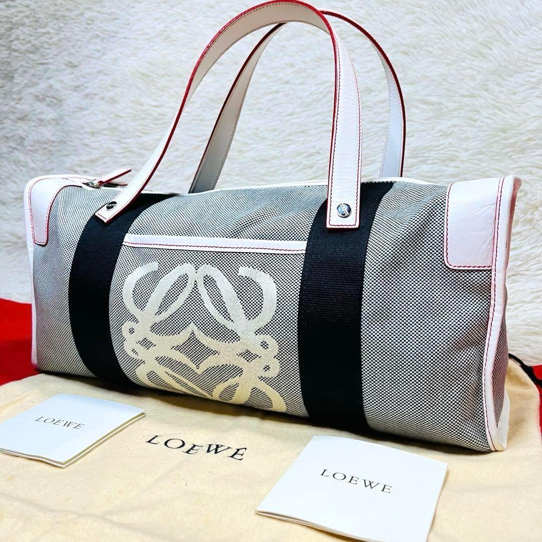 ✨希少✨LOEWE ロエベ アナグラム ロゴ キャンバス✖️レザー ミニボストン