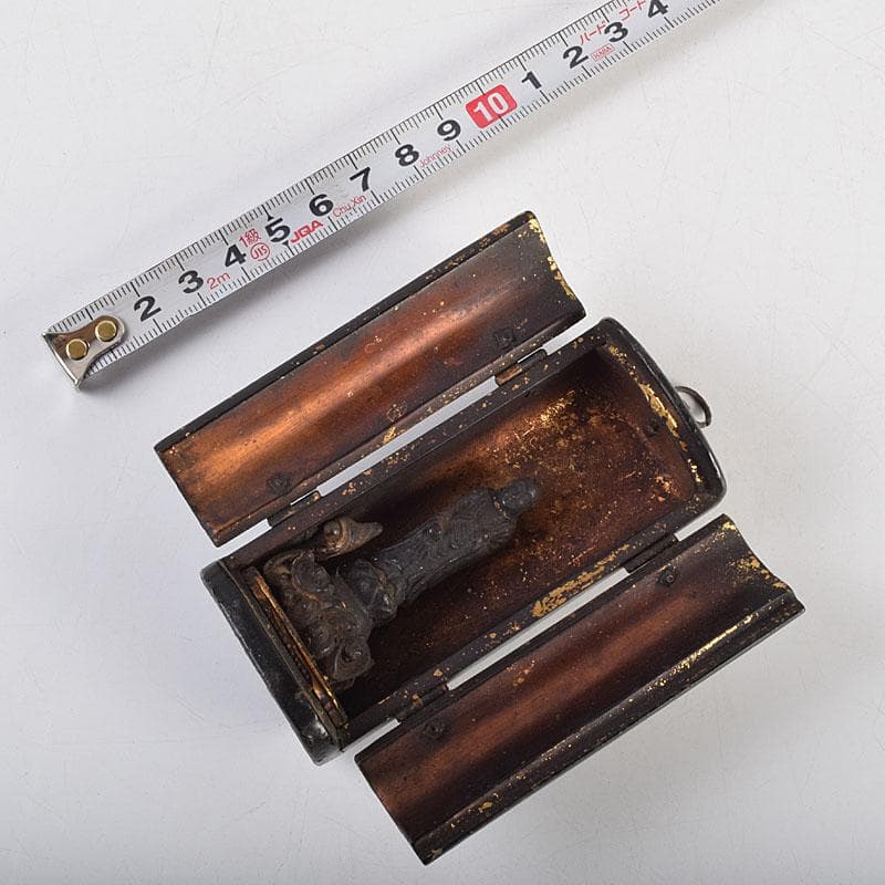 金嶺(かなみね) 仏教美術　木彫　仏像　豆仏　懐中仏　厨子付　C　8901