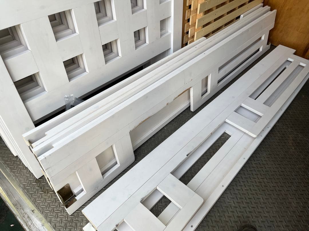 【ルカ】3段ベッド　木製　ホワイト　三段ベッド【引取り限定】【近場配送可】