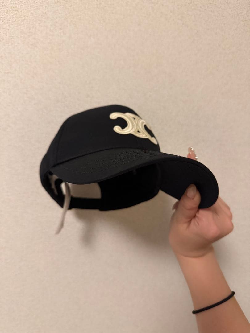 【美品】CELINE ブラック ベースボールキャップ