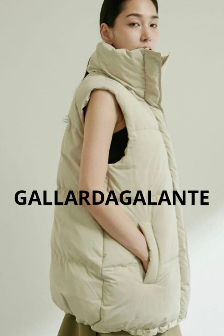 【美品】GALLARDAGALANTガリャルダガランテ ダウンベスト ベージュ