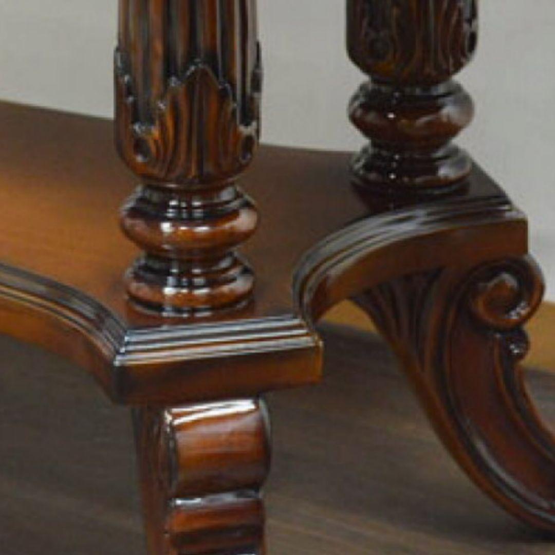 世界三大銘木　最高級マホガニー全面仕様　『ピーナッツデスク』　ガラス天板付き