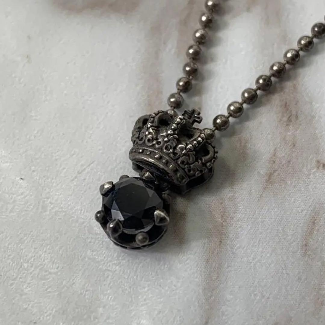 Justin Davis ネックレス ブラック クラウン silver925