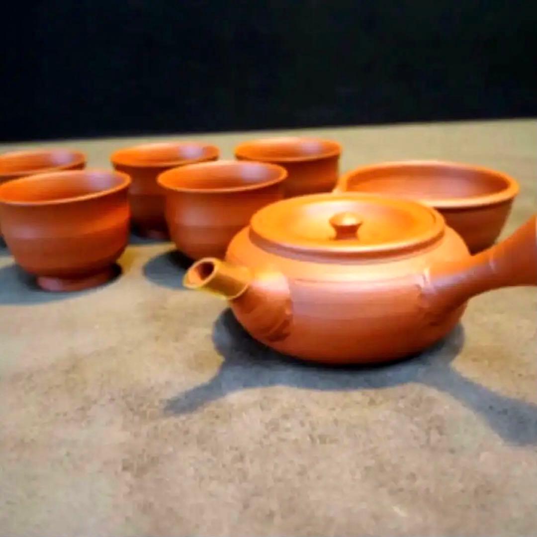 村越　風月　常滑名工 村越風月　横手　湯呑　さまし　朱泥 急須 茶注 煎茶道具