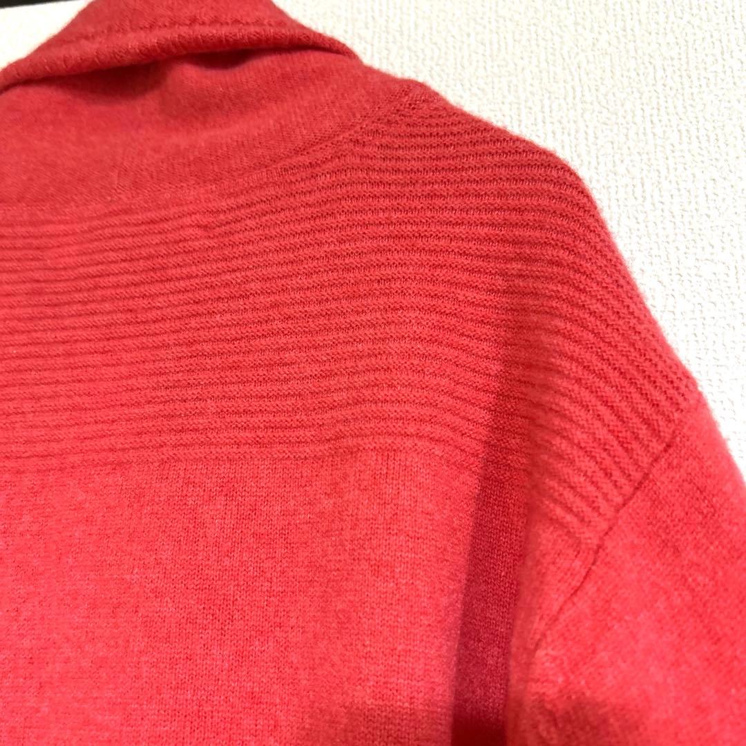 カシミヤ100✨NEWYORKERBLUE レッド カーディガン【M】新品