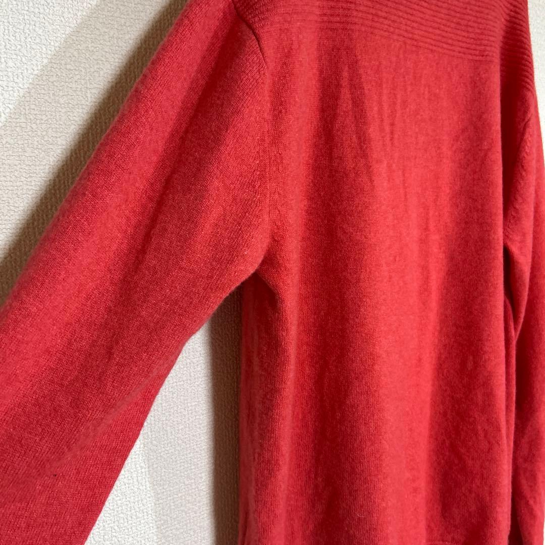 カシミヤ100✨NEWYORKERBLUE レッド カーディガン【M】新品