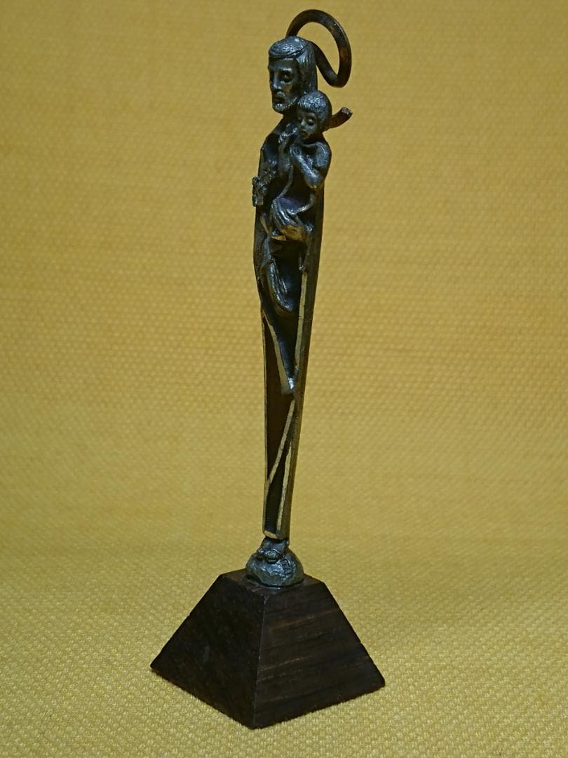 宗教美術　キリスト　金属　イタリア　置物　インテリア　工芸品　美術品　A2898