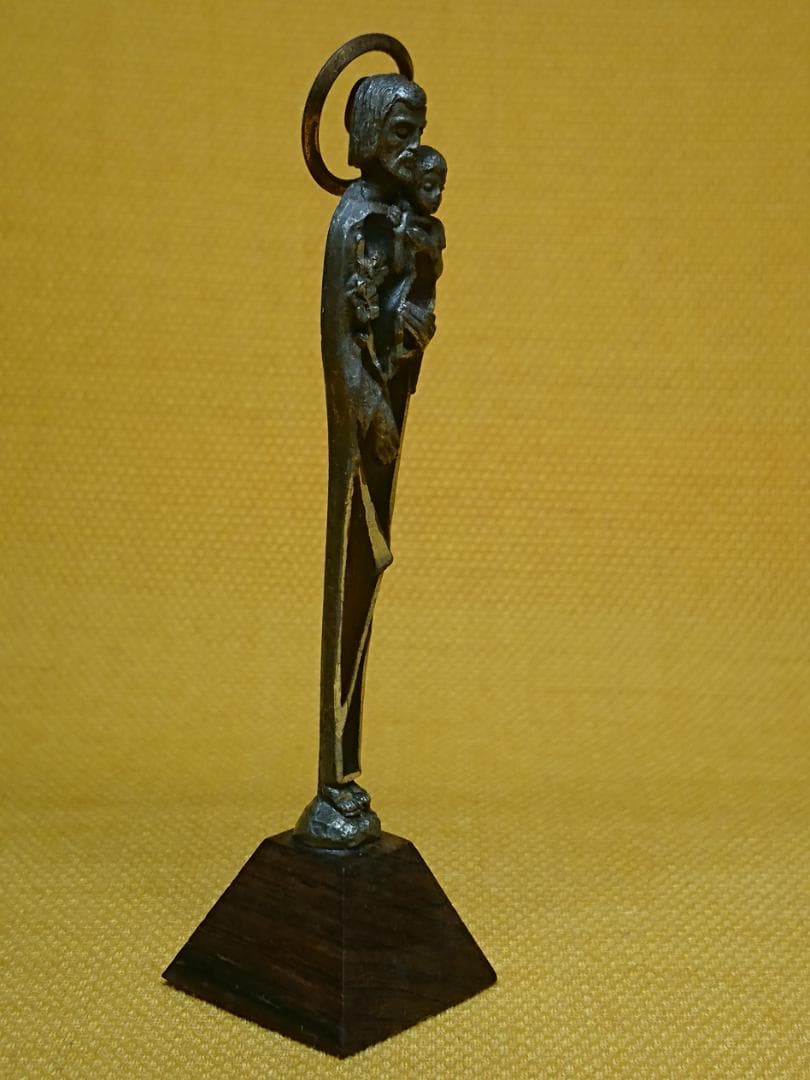 宗教美術　キリスト　金属　イタリア　置物　インテリア　工芸品　美術品　A2898