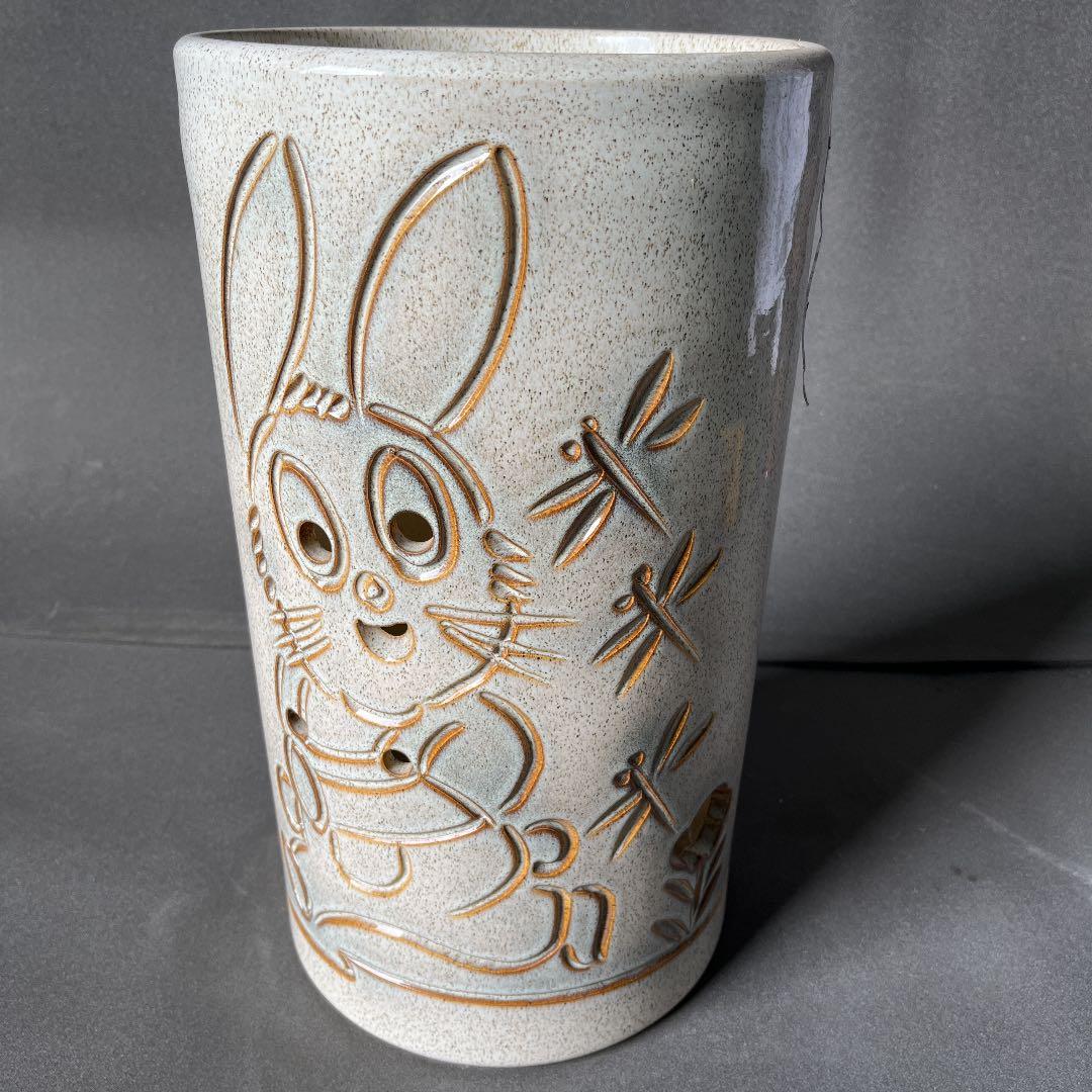 信楽焼傘立て  うさぎ 高さ４２cm