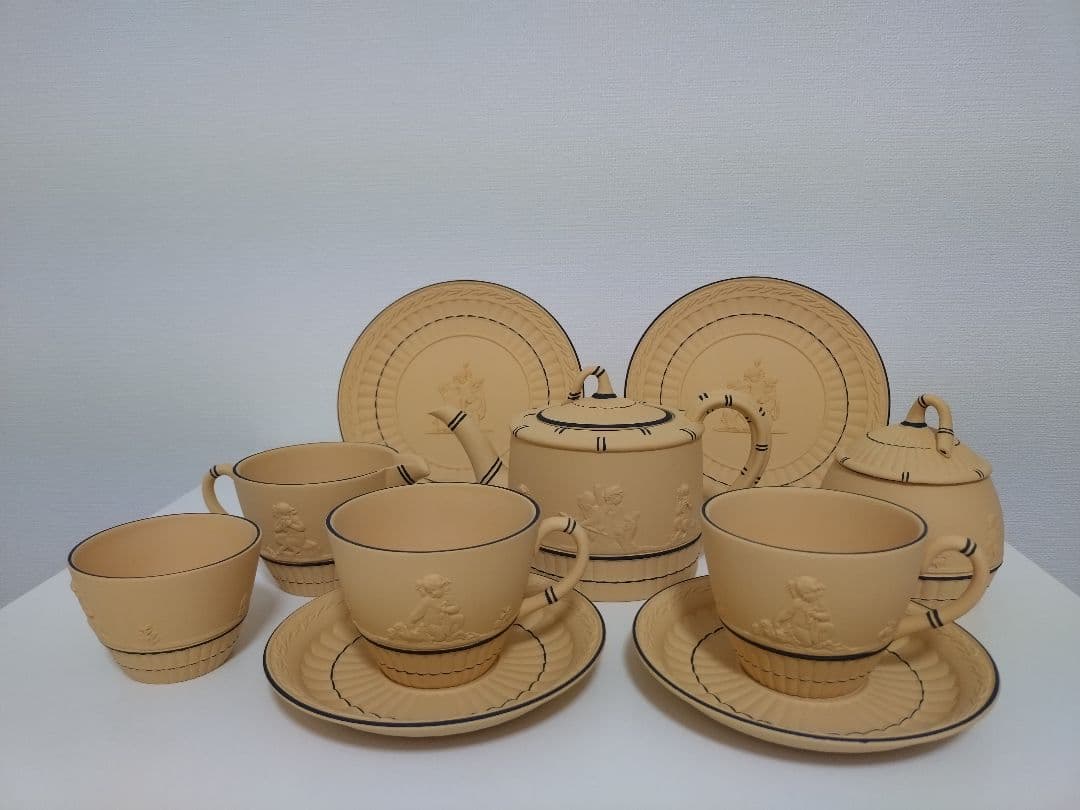 ウェッジウッド　ジャスパー　ブラックオンケーン　ティーセット