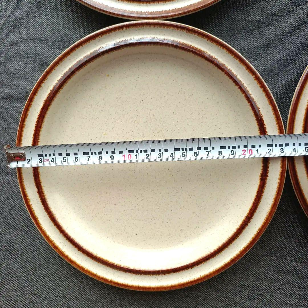 ☆昭和レトロ☆　HOYA ストーンウェア　23cm皿 ブラウンサークルライン