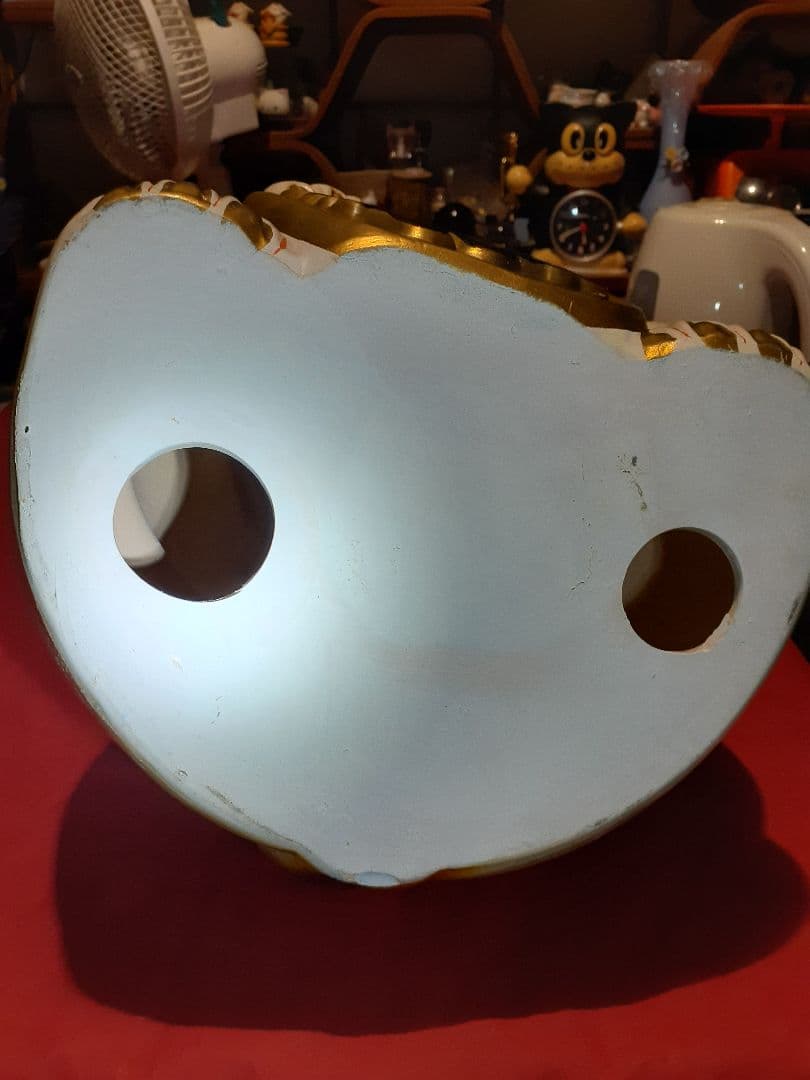 白招き猫　左手高上げ　大サイズ