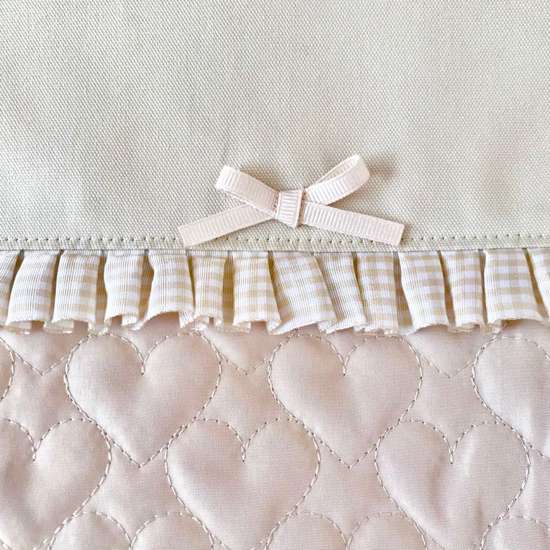 【専用です】入園入学4点セット ハートキルティング　ライトベージュ　お着替え袋Ｌ