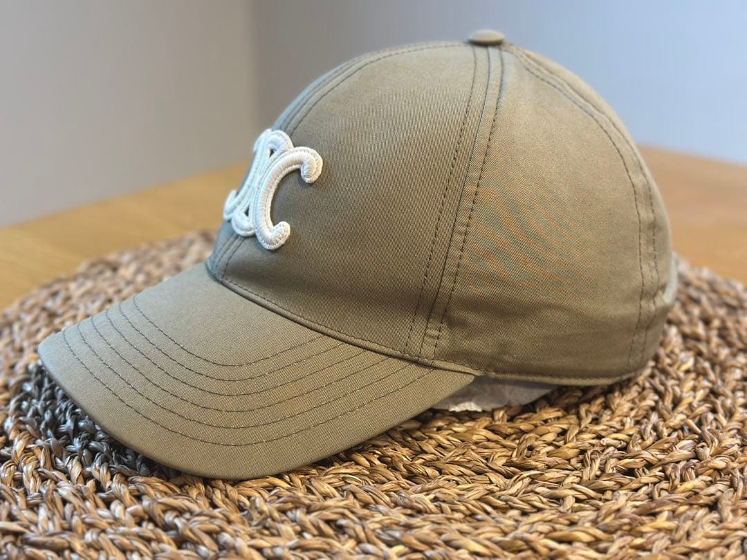 Celine セ カーキ ベースボールキャップ S