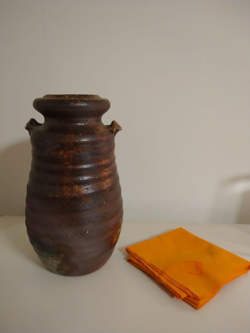 備前焼 花瓶 柴岡秀泉作