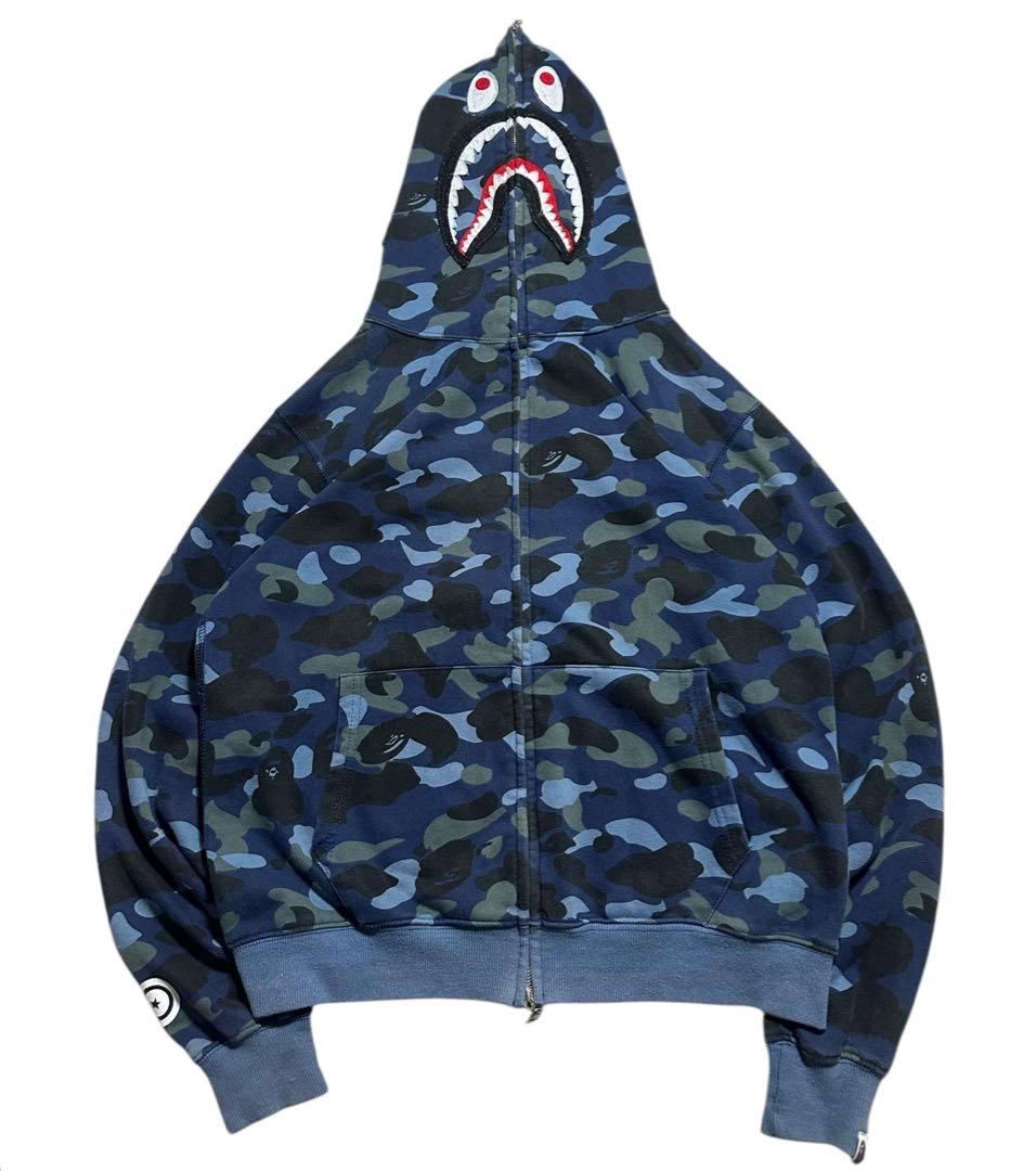 A BATHING APE SHARK FULL ZIP HOODIEエイプ L