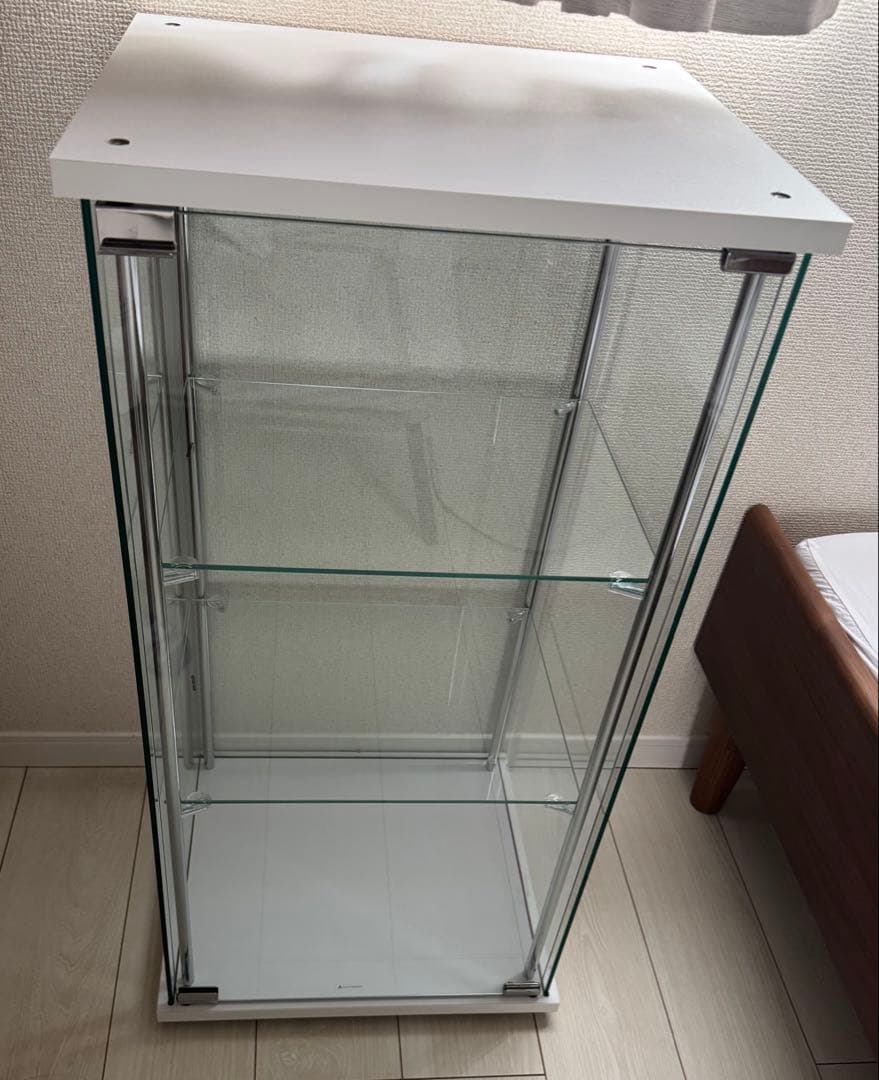 不二貿易 フィギュアケース 3段ホワイト ディスプレイ　ガラスケース　完成品