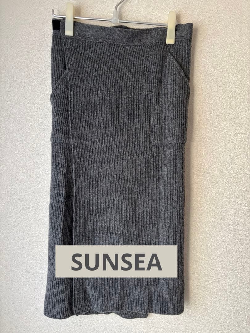 【レア物】 SUNSEA グレー ラップスカート